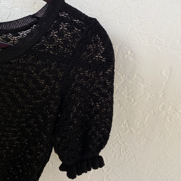 Zara Knit Ruffled Cropped Top - Picture 2 of 6